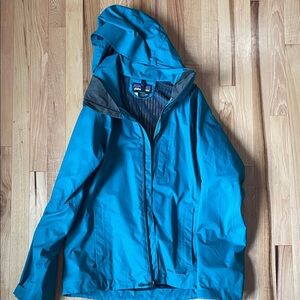 Patagonia Women’s Powder Town 3 in 1 jacket teal and blue